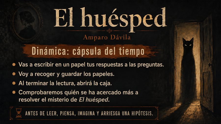 El huésped · antes da leitura — Cápsula do tempo: eles escrevem as hipóteses, você guarda, e a caixa só abre quando a…