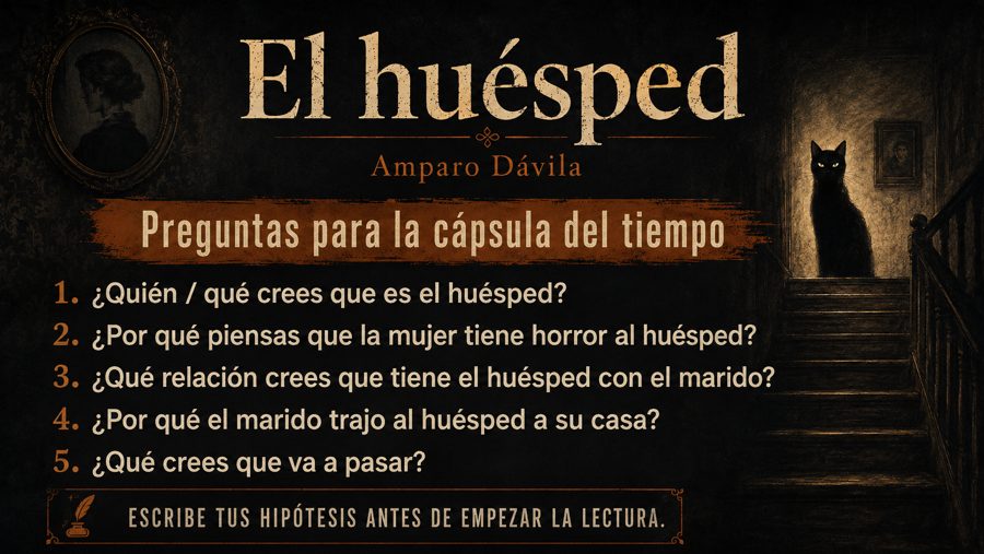 El huésped · antes da leitura — As cinco perguntas de hipótese que vão para a cápsula, antes de abrir o conto