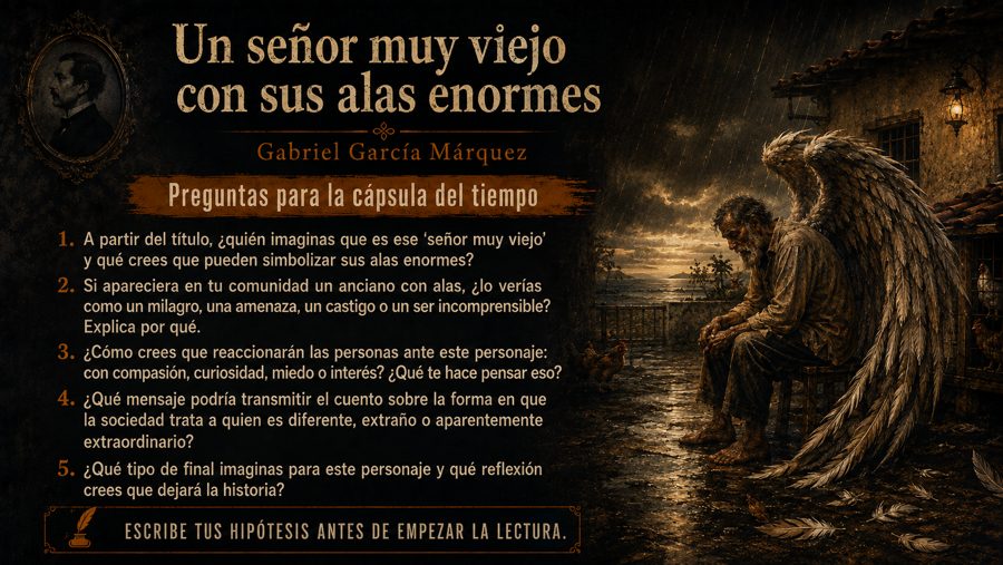 Un señor muy viejo · antes da leitura — As cinco perguntas de hipótese: quem é o velho, o que simbolizam as asas e co…